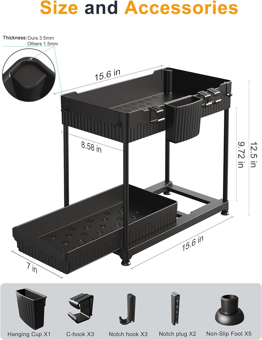 Sevenblue 2 Tier Under Sink Organizer